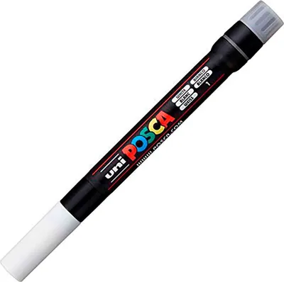 Zdjęcie produktu dla POSCA PCF-350, Biały, Czarny, Biały, 1 kol., Atrament na bazie wody, Końcówka pędzlowa, Okrągły