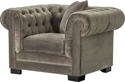 Zdjęcie produktu dla Fotel Chesterfield Classic Velvet Grey 118x96x77cm