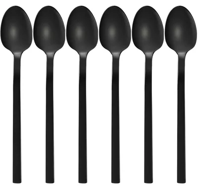 Kaffeelöffel 6er-Set, Edelstahl 18/10, Titanbeschichtung schwarz