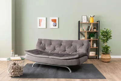 Produktbild von Hanah Home, Rivo - Grey, 3-Sitzer-Schlafsofa, Grau, 100% POLYESTER, 63 x 185 x 82 cm