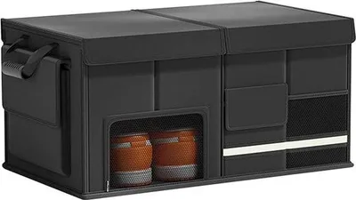 Imagen del producto de Organizador para automóviles, de gran capacidad, con caja de carga para vehículos, varios compartimentos, plegable, apto para automóviles, SUV, camionetas y vehículos en general