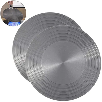 Produktbild von 2 Stück Wärmeleitplatte für Gasherd 20 und 24 cm Hitzeverteilerplatte aus Aluminium Flammenreduzierer Simmerring