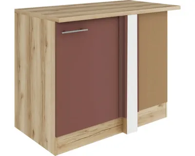 Immagine prodotto di Base angolare Optifit Bari407 LxPxH 110 x 60 x 84,8 cm rosso ruggine opaco smontato Cerniera reversibile KUBA UELG106-9+