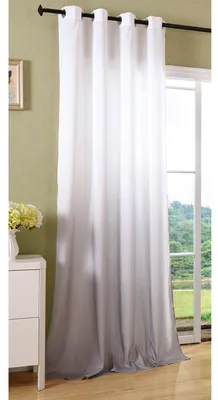 Produktbild von Vorhang Blickdicht Farbverlauf Schal mit Ösen Gardine Microsatin Microfaser lichtdurchlässig, 245x140, Grau, 20425