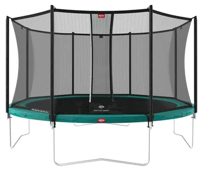 Produktbild von BERG Trampolin Favorit Regular 430 + Sicherheitsnetz Comfort Stahlrahmen Grün