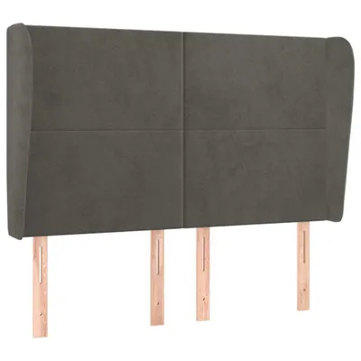 Produktbild von vidaXL Kopfteil mit Ohren Dunkelgrau 147x23x118/128 cm Samt