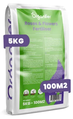 Produktbild von Rosen- & Blumen-Dünger All-in-One 5 kg – Für 100 m² – Rosendünger Für Kräftige Blüten, Wachstum & Pflanzenstärke – Organifer