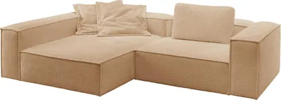 Produktbild von KAWOLA Sofa CARMO Ecksofa Stoff creme Recamiere links
