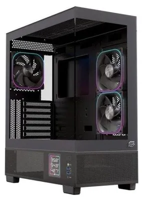 Produktbild von Einarex EXCS-PR-51DR-B, Midi Tower, PC, Schwarz, ATX, micro ATX, Mini-ITX, Acrylnitril-Butadien-Styrol (ABS), Glas, SPCC, Stahl, 2.5,3.5"