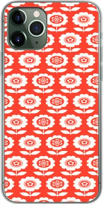 Produktbild von MuchoWow® Handyhülle Schutzhülle Hülle für Telefoonhoesje iPhone 11 Pro Blumen - Muster - Rot Silikon Softcase Handy Hülle - Handy
