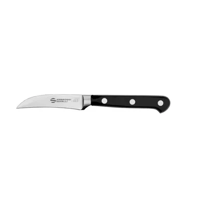 Imagen del producto de Ambrogio Sanelli - Cuchillo de chef - Acero inoxidable con núcleo de nitruro - Cuchillo de verduras curvo, 7 cm