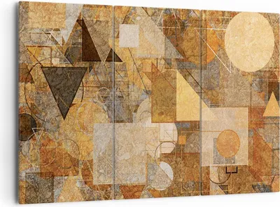 Produktbild von Bild auf Leinwand - Leinwandbild - 3 Teile - Abstraktion Figuren Geometrisch - 165x110cm - Wand Bild - Wanddeko - Wandbilder - Leinwanddruck - Bilder - Wanddekoration - Leinwand bilder CE165x110-4387