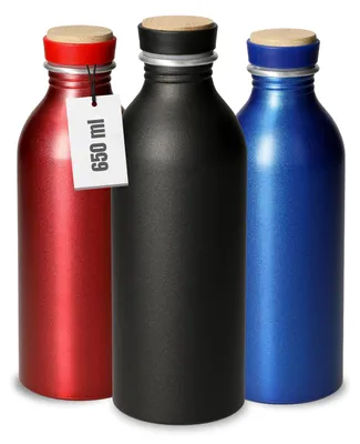 Obrázok produktu pre Fľaša na pitie vhodná na sýtené nápoje, 650 ml – fľaša na vodu, ktorá nepreteká – bez BPA, odolná proti rozbitiu a bez zápachu – čierna/prírodná