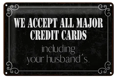 Produktbild von Blechschild Spruch 12x18 cm We accept all Major Credit Cards Deko Schild