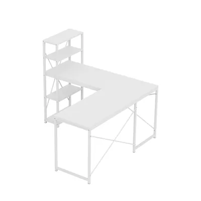Produktbild von Eckschreibtisch mit Regalen Mark Adler Leader 5.9 Weiß - Loft Stil