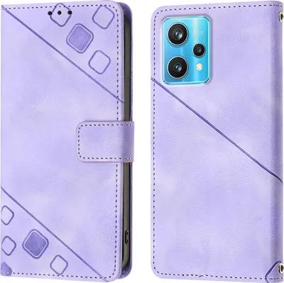 Produktbild von Hülle für OPPO Realme 9 Pro 5G/OnePlus Nord CE 2 Lite 5G Prägung Flip Leder Brieftasche Schutzhülle mit Ständer Lila