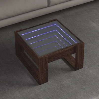 Produktbild von Möbel Couchtisch mit Infinity-LED Braun Eichen-Optik 50x53x30 cm - Couchtische 847629