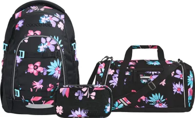 Produktbild von Coocazoo, Schulrucksack-Set MATE Floral Artnight 3-teilig