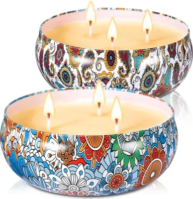 Produktbild von Citronella-lichtstäbchen 2 x 70 Stunden, große Citronella-lichter mit 3 Dochtstücken für draußen, natürliche Soja-Wachs-Lichter für Garten und Reisen