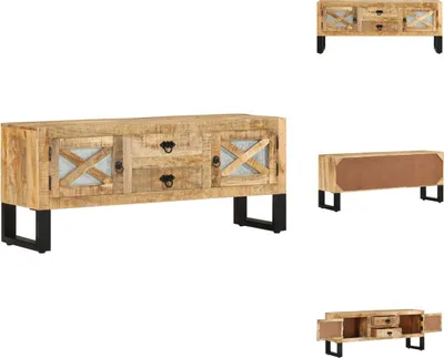 Produktbild von vidaXL TV-Schrank 110x30x45 cm Raues Mangoholz -  TV-Möbel