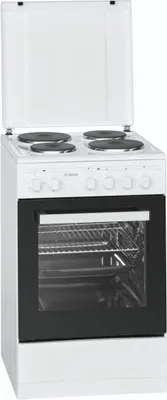 Produktbild von Bomann® Backofen 50cm mit Herd | Elektroherd freistehend 50 cm mit 4 Kochplatten | Standherd mit Ofen 48L | Ober-/Unterhitze | 40°C - 240°C | inkl. Blech & Grillrost | Elektroherd mit Kochfeld EH 561
