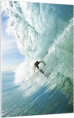 Produktbild von Bilder auf glas - Einteilig - Abenteuer surfer welle ozean - 50x70cm - Glasbilder - Wandbilder - Bilder - Wanddekoration aus Glas - Glas Bilder - Wandbild auf Glas - GPA50x70-2541