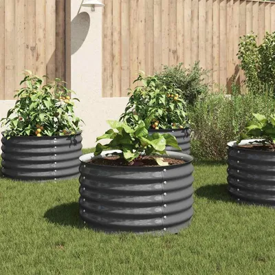 Immagine prodotto di vidaXL Letto da giardino rialzato 80x80x44 cm Acciaio zincato Grigio