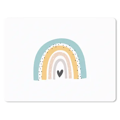 Produktbild von MuchoWow® Mauspad Mousepad Regenbogen - Mädchen - Jungen - Herz - Pastell 23x19 cm - Mousepads - Maus Mat - Pad - Mausunterlage - Schreibtischunterlage - Mauspad