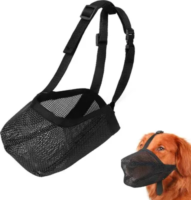 Produktbild von Mondkapje für Hunde XL - Verstellbar und Atmungsaktives Netzmaterial Anti-Biss und Leckschutz