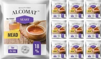 Zdjęcie produktu dla Drożdże do miodu pitnego ALCOMAT Mead Yeast Drożdże alkoholowe | Drożdże do miodu pitnego | na 30 litrów, regularna szybkość fermentacji do 18%, 10 sztuk
