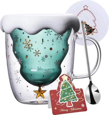 Produktbild von Weihnachtstasse Doppelwandige Gläser Teegläser Trinkgläserlustige Geschenke