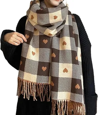 Produktbild von Kaschmirschal Kuscheliger Schal Damen Weich BROWN Beige Warm Wrap Schals ihr Geschenk E