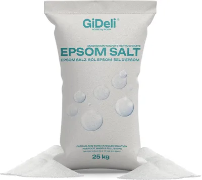 Produktbild von Epsom Salz 25kg Bittersalz Magnesiumsulfat Badesalz Fußbad Peeling Garten GiDeli