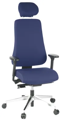 Produktbild von hjh OFFICE Profi Bürostuhl PRO-TEC 400 Ergonomischer Schreibtischstuhl mit Armlehnen (höhenverstellbar) Stoff Dunkelblau Drehstuhl für Büro, Zuhause