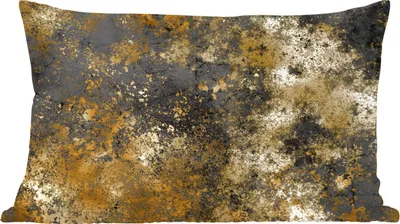 Produktbild von MuchoWow® Zierkissen Sofakissen Wohnzimmer Dekokissen 60x40 cm Gold - Schwarz - Luxus - Kopfkissen - Polster mit Foto