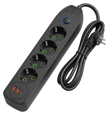 Productafbeelding van Stekkerdoos Toolight Jnh025-4B Black