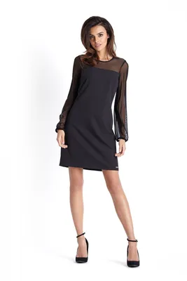 Productafbeelding van Ivon, elegante damesjurk, model Ruvro, kleur zwart, maat 34