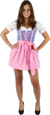 Produktbild von Dirndl für Damen blau/weiß/rosa kariert, Größe:XXL