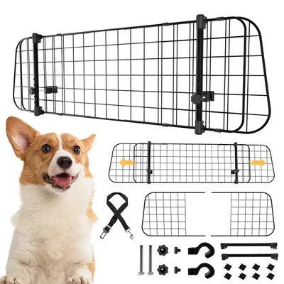 Immagine prodotto di Ikodm Griglia per auto per cani   Griglia divisoria regolabile Griglia di protezione Griglia per bagagliaio Griglia per auto Griglia di sicurezza per cani Gabbia per cani Griglia di sicurezza