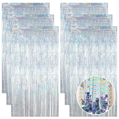 Productafbeelding van 6-delige Zilveren Tinsels voor Feestdecoratie