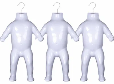 Produktbild von 3 x Kindertorso Weiß Halbschale Kinder – Oberkörper Jugendlicher Halbplastik Kunststoff – Kids Mannequin Schaufensterpuppe Haken Dekotorso