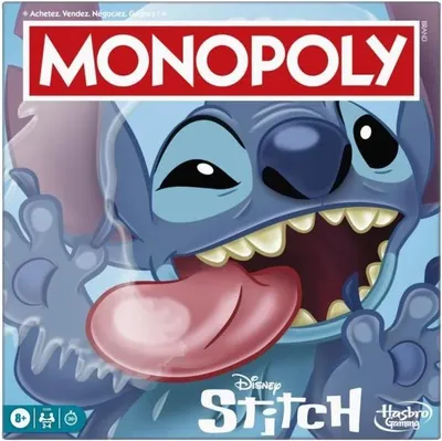 Zdjęcie produktu dla Monopoly Stitch, Disney Lilo & Stitch, Gra Planszowa, 2-4 Graczy, 30 Minut, Od 8 Lat