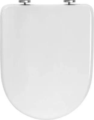 Immagine prodotto di Sedile WC con chiusura ammortizzata, cerniere in acciaio inossidabile, rotazione a 360°, 44x36 cm