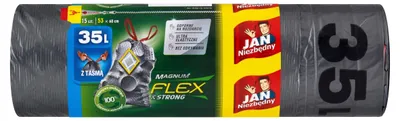 Zdjęcie produktu dla Jan Niezbędny Worki na śmieci Magnum flex & strong z taśmą 35L 15szt