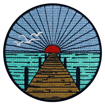 Bestickte Patch Meeresmotiv, aufbügelbar, 7,5 x 7,5 cm