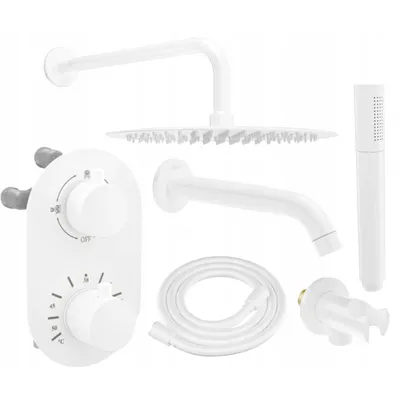 Obrázek produktu pro Mexen Kai DR70 Podomítkový vanový a sprchový set s dešťovou sprchou 30 cm, Bílá - 77602DR70301-20