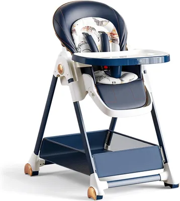 Productafbeelding van Baby Kinderstoel - Eetstoel Peuter - Baby Voeden - Multifunctioneel Verstelbaar - 85 x 55 x 103 cm - Blauw