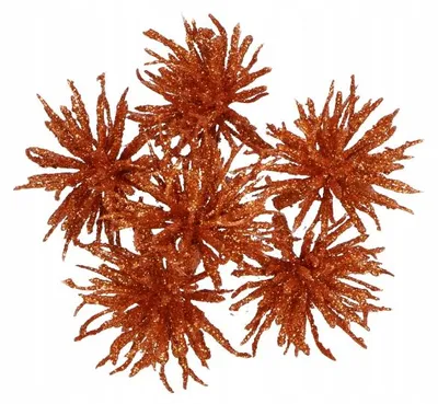 Image de Emized Branchette Oset Pailleté Orange Fleur Artificielle
