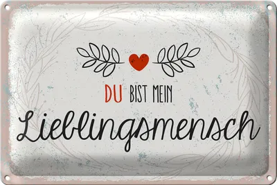 Produktbild von Blechschild Spruch Du mein Lieblingsmensch Herz 18x12cm