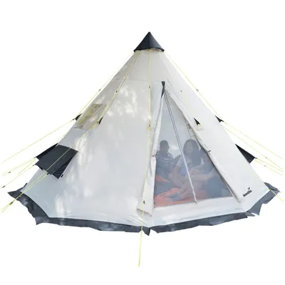 Produktbild von Skandika Tipi Goathi 10 Personen Zelt Outdoor | Campingzelt, wasserfest, eingenähter Zeltboden, Moskitonetz, über 2,5 m Stehhöhe, 3000 mm Wassersäule